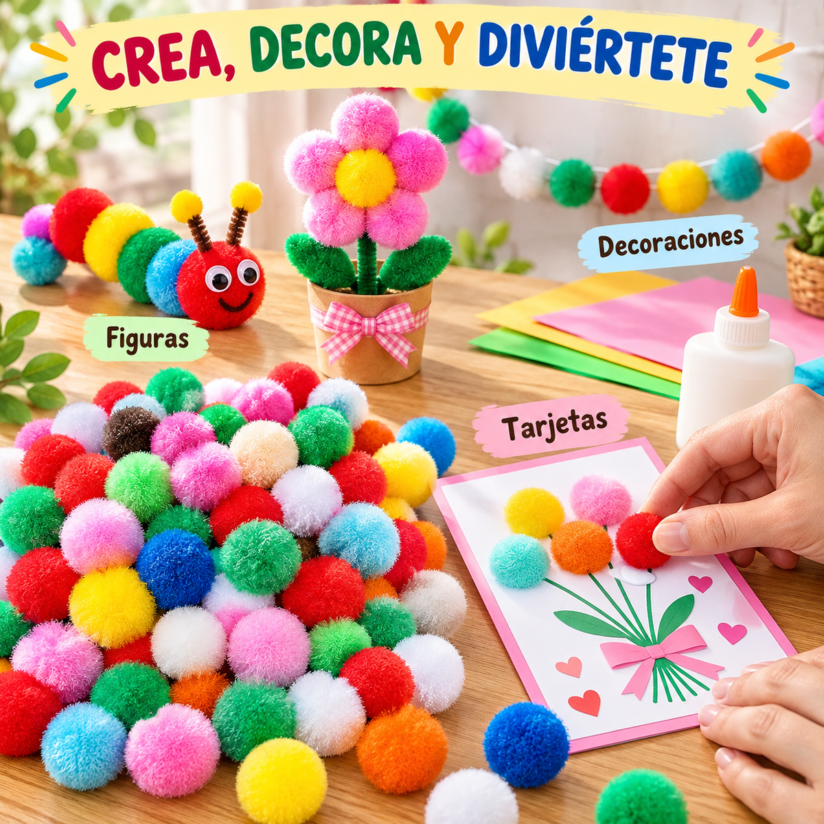 Pompones para Manualidades 20mm 100und