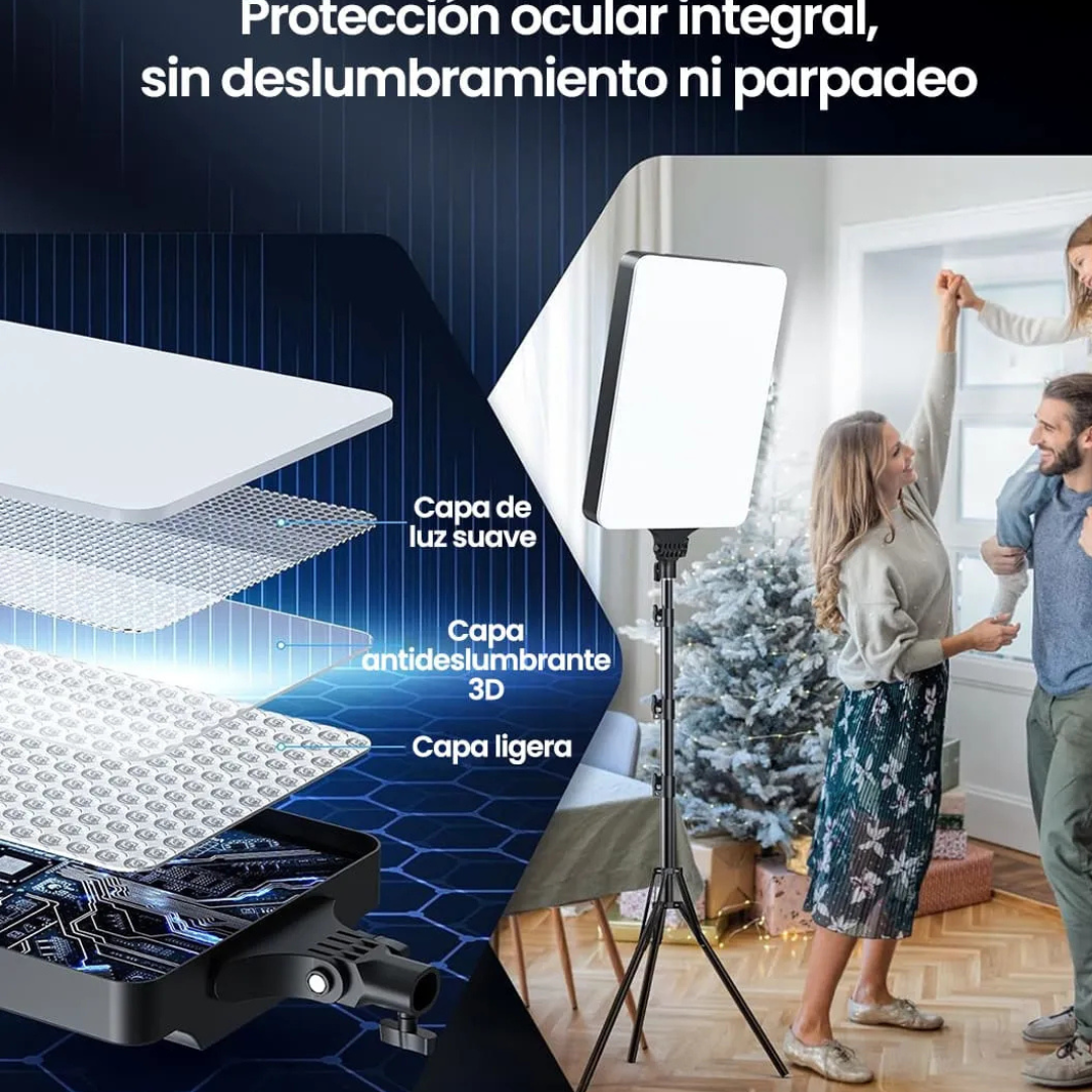 Panel De Luz Led Fotografía Profesional Con Trípode Y Control Rl16
