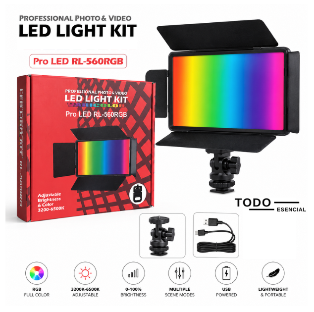Panel de Luz Pro 560 Led RGB Pequeño