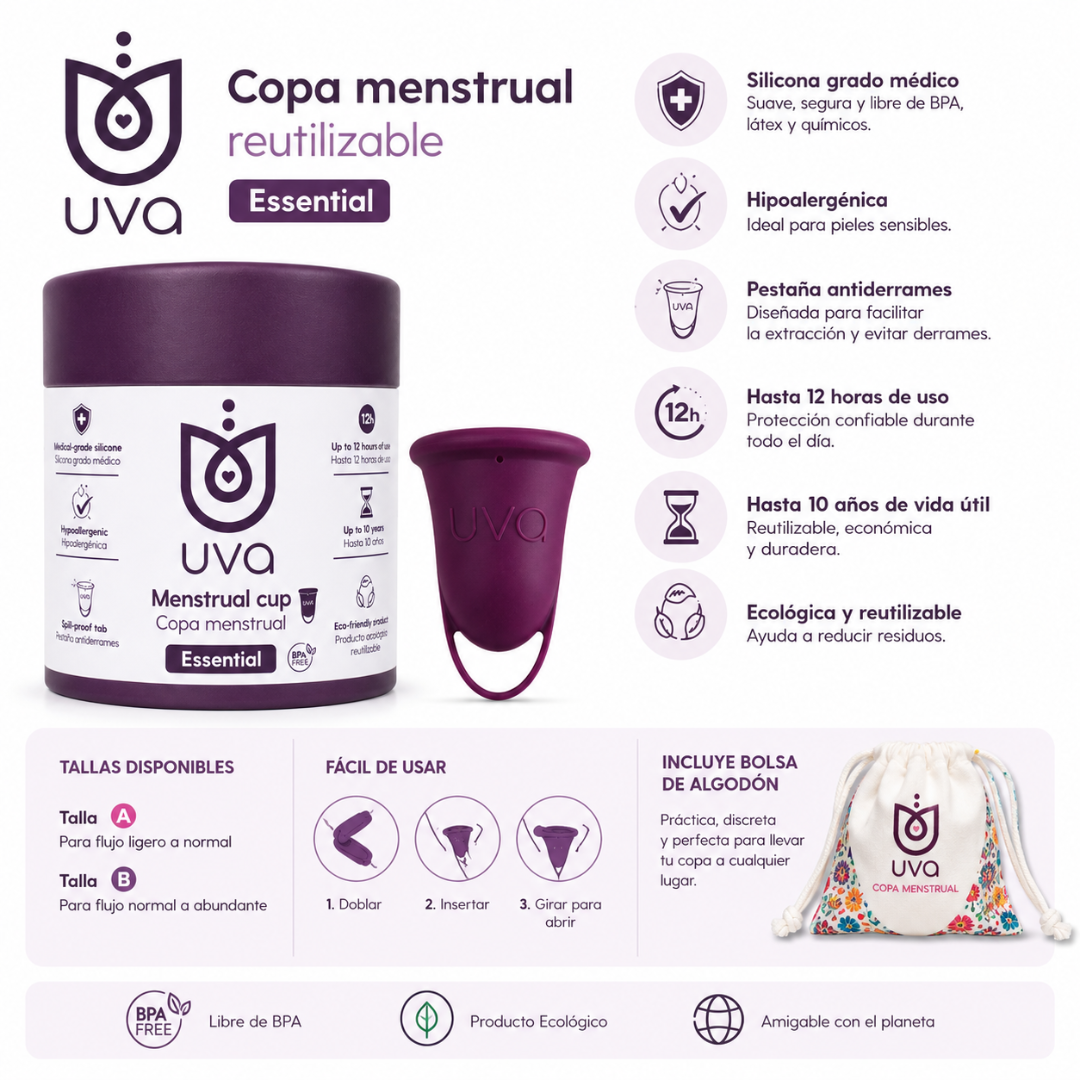 Copa Menstrual Essential Talla B Morada Uva