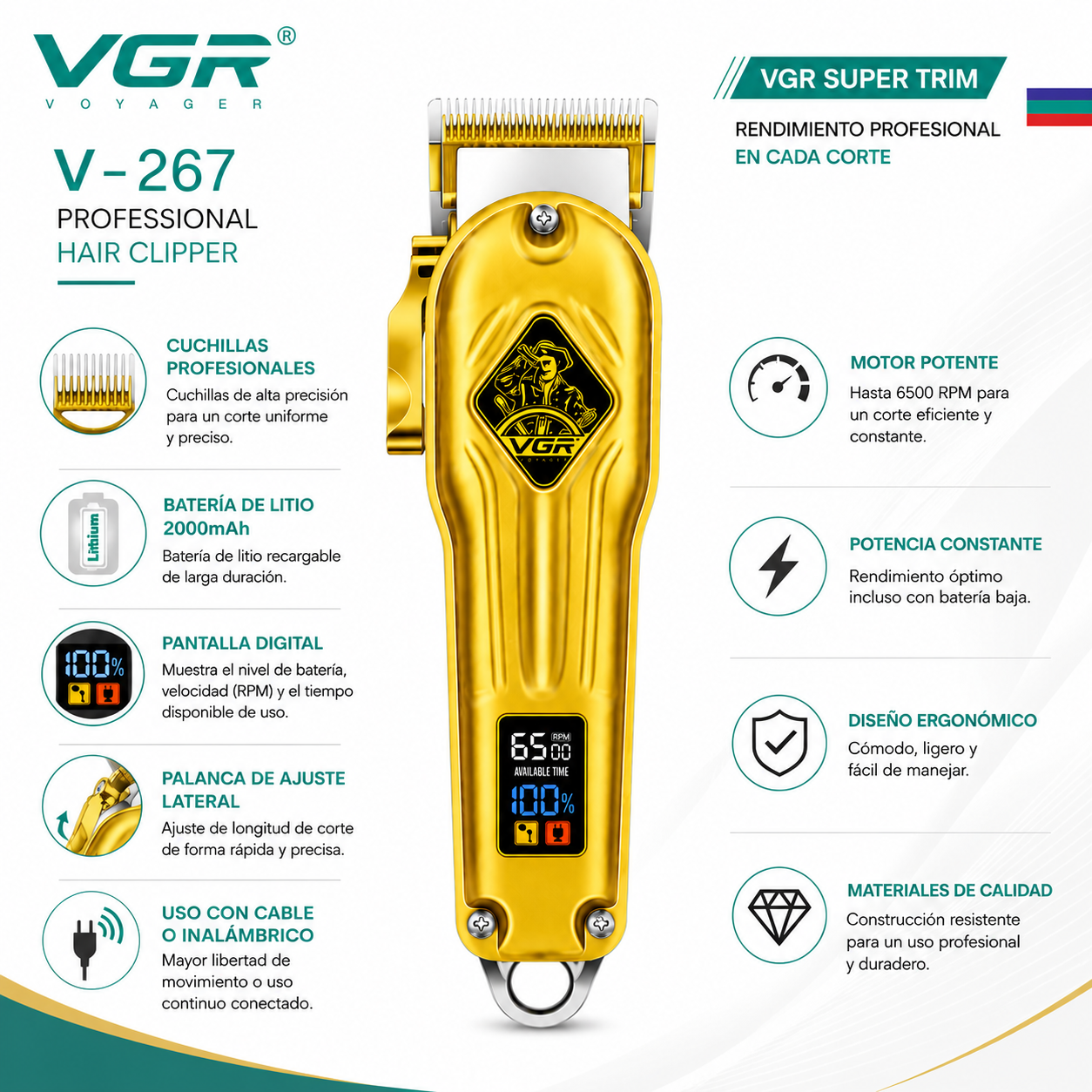 Máquina profesional de motilar Vgr 267