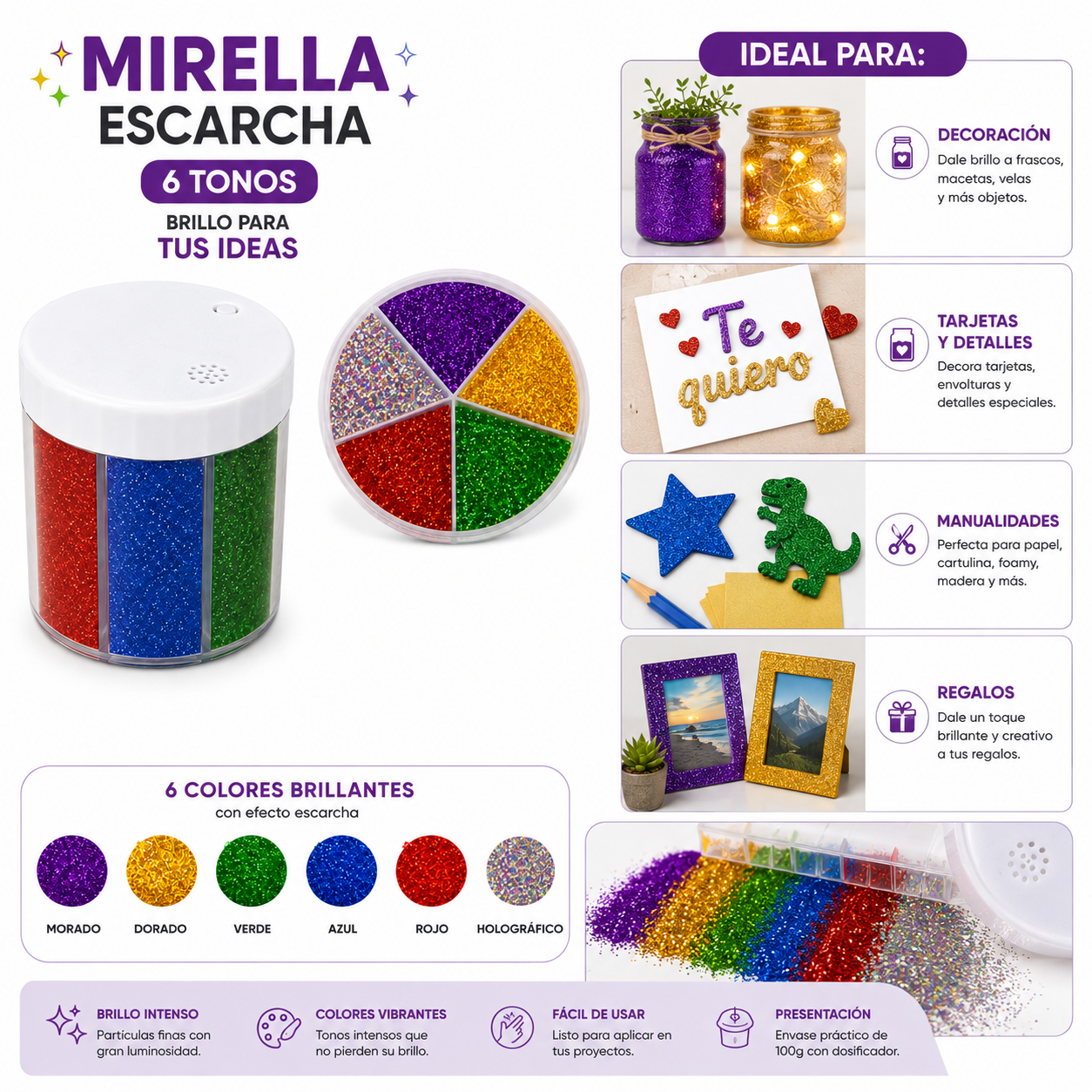Mirella Escarcha 6 Tonos 100g