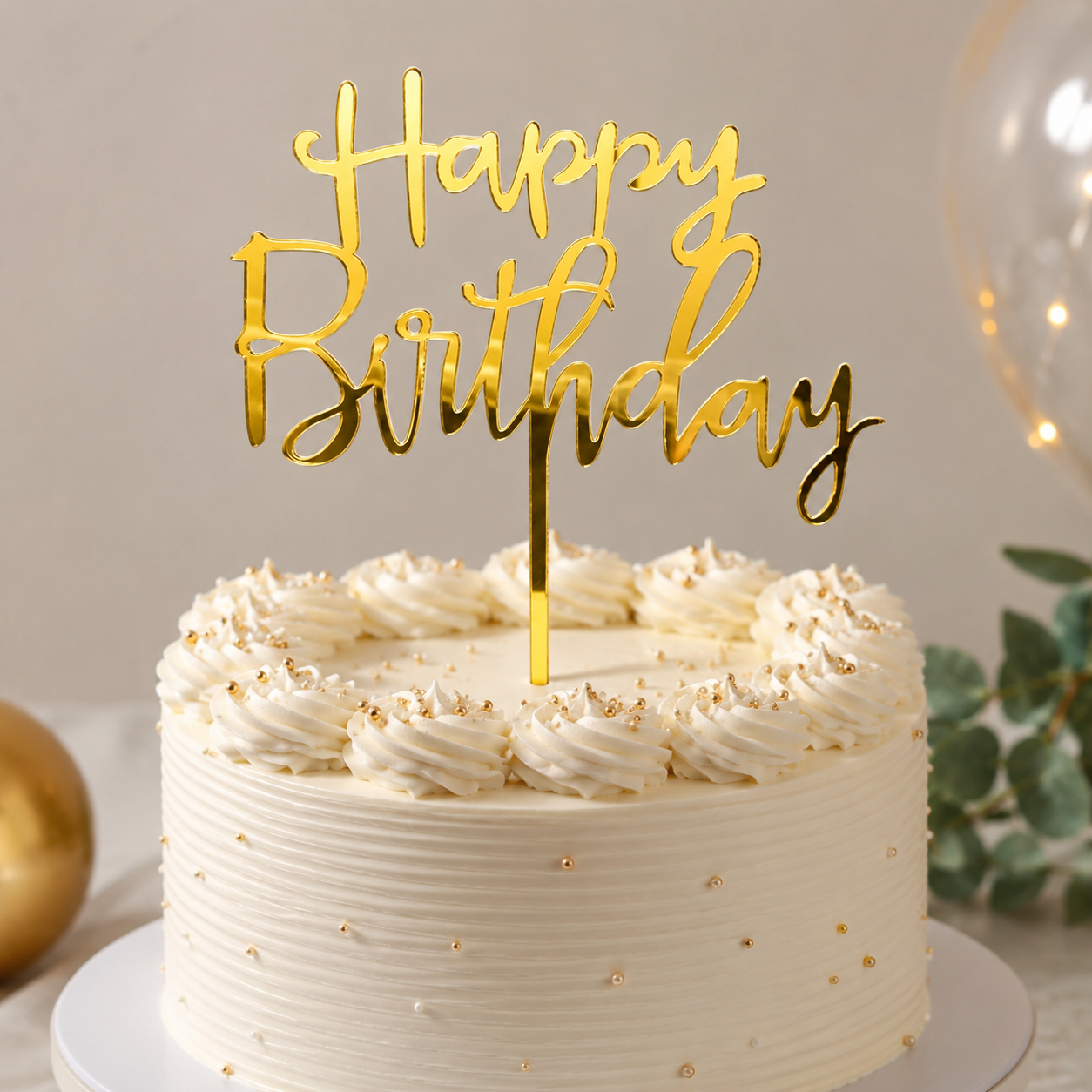 Adorno Acrílico para Torta Feliz Cumpleaños