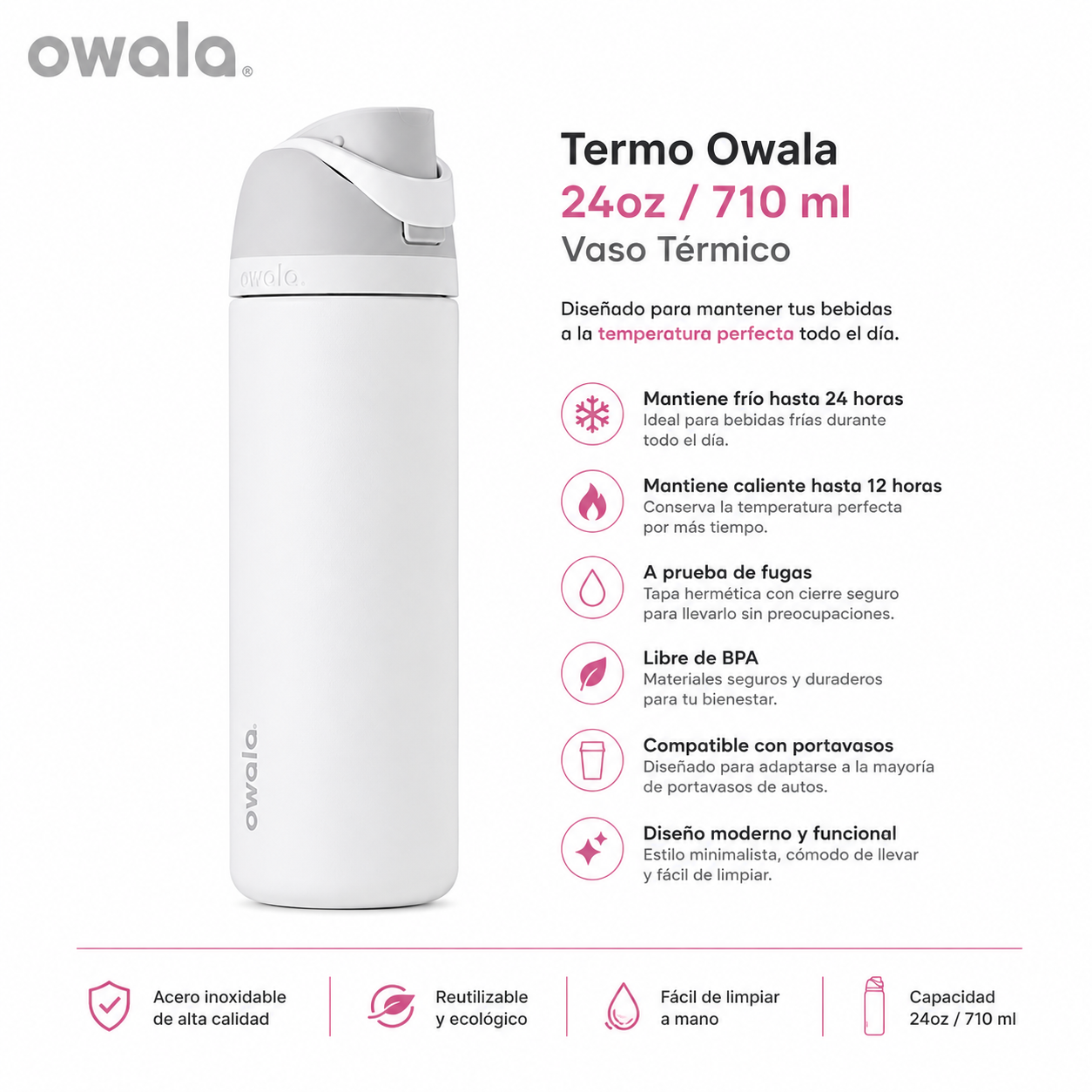 Termo Owala 24oz Vaso Térmico Owala