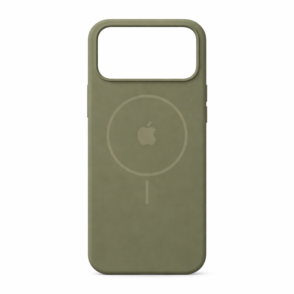 Estuche silicona MagSafe iPhone 17 pro Verde Oliva