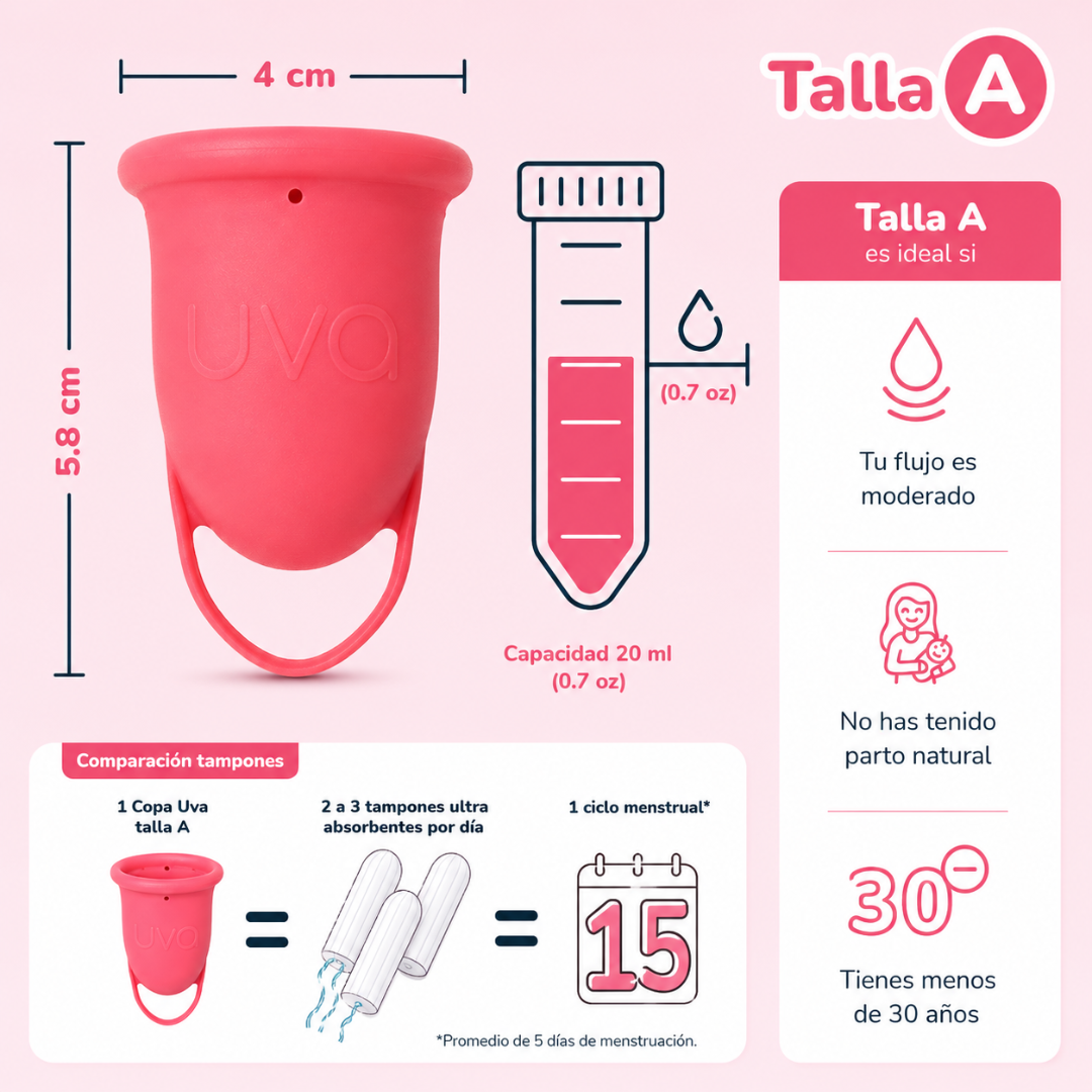 Copa Menstrual Essential Talla A Salmón Uva