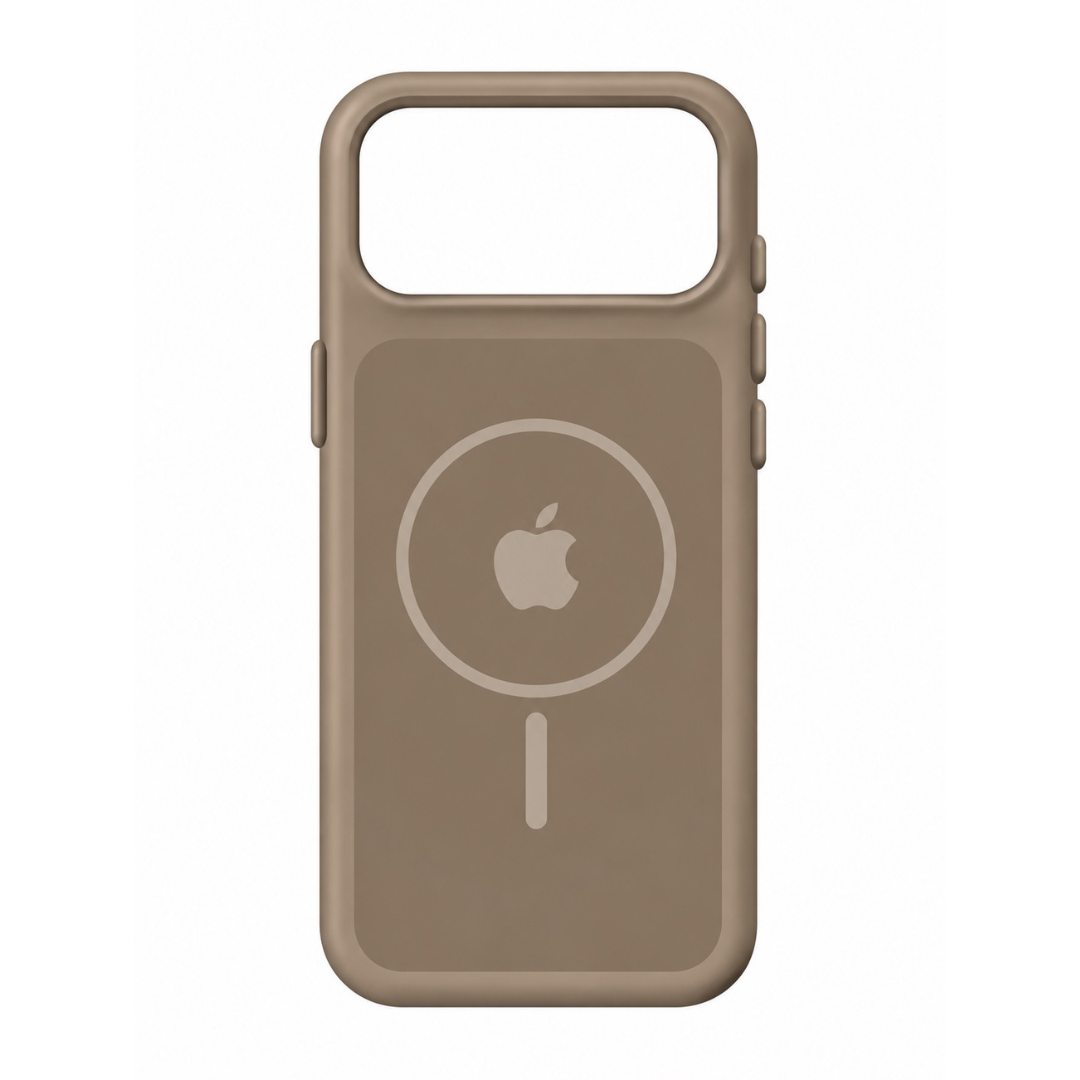Estuche Iphone 17 Pro Max Silicona Luxe Cafe Claro Con Logo