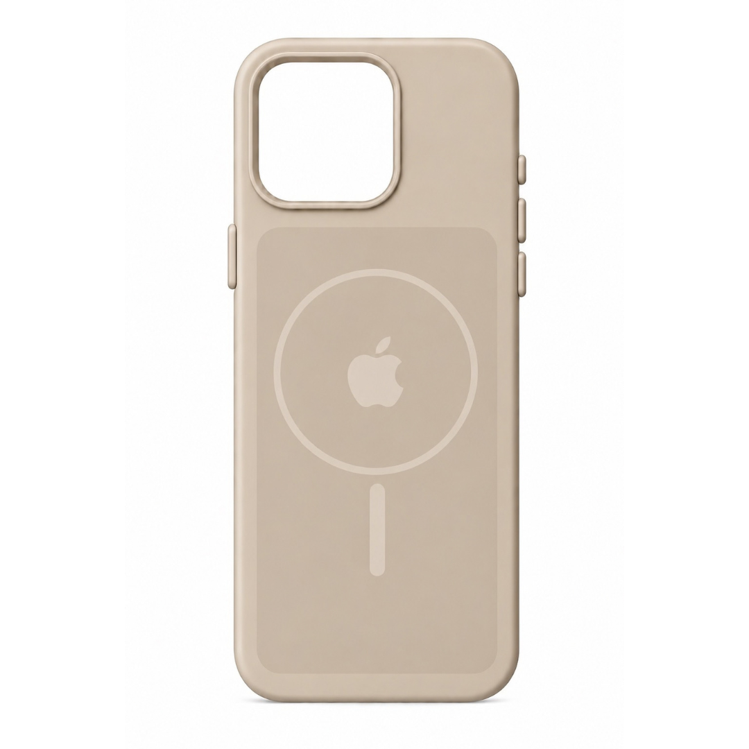 Estuche Iphone 16 Pro Silicona Luxe Beige Con Logo