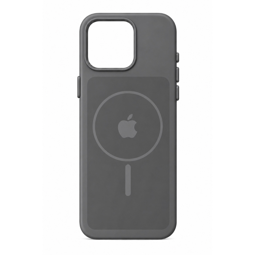 Estuche Iphone 16 Pro Max Silicona Luxe Gris Con Logo