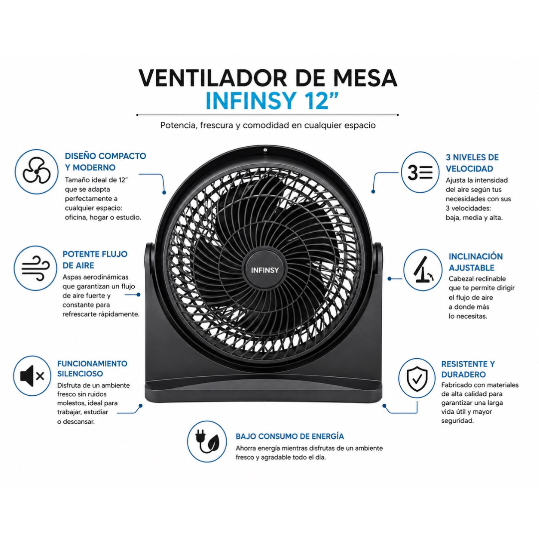 Ventilador De Mesa Infinsy 12”