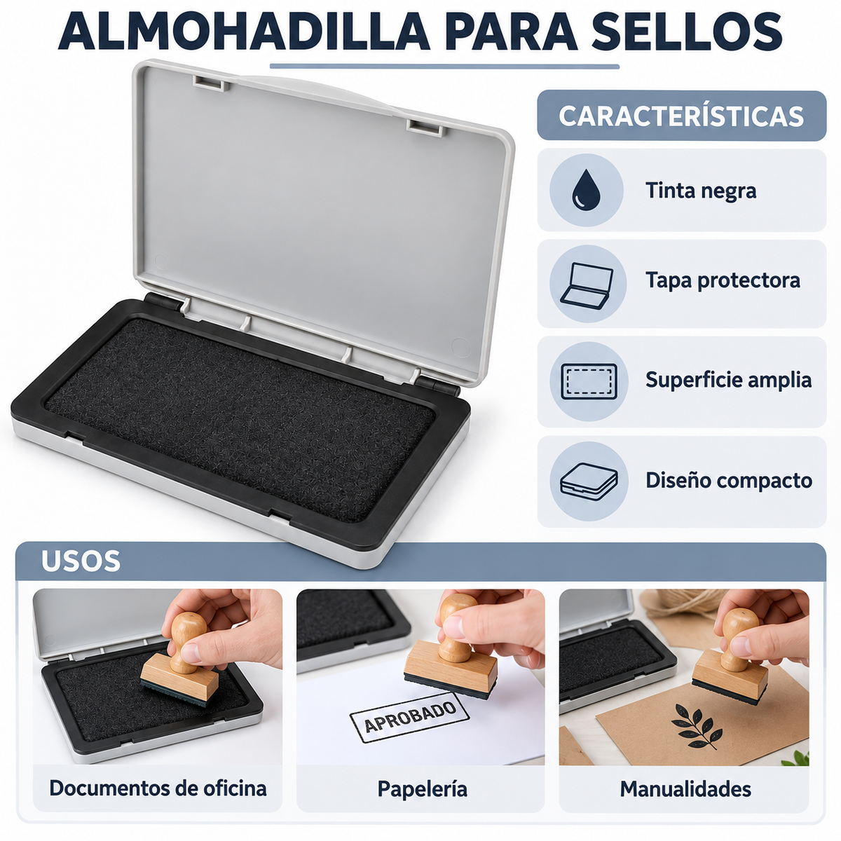 Almohadilla para Sellos Negra
