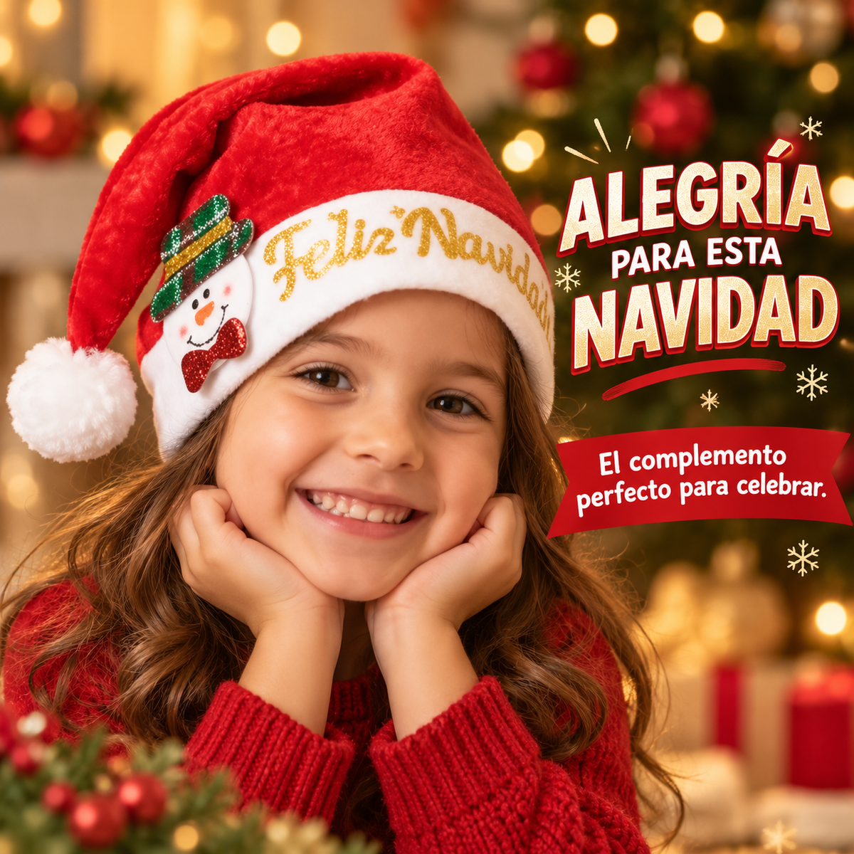 Gorro Navideño Decorado con Personaje