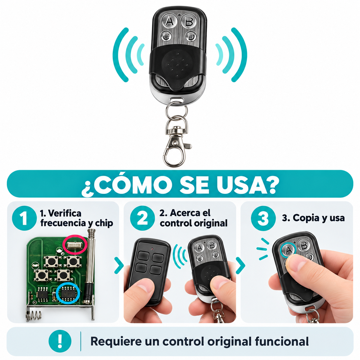 Mando a Distancia Copia Puerta Garaje Coche