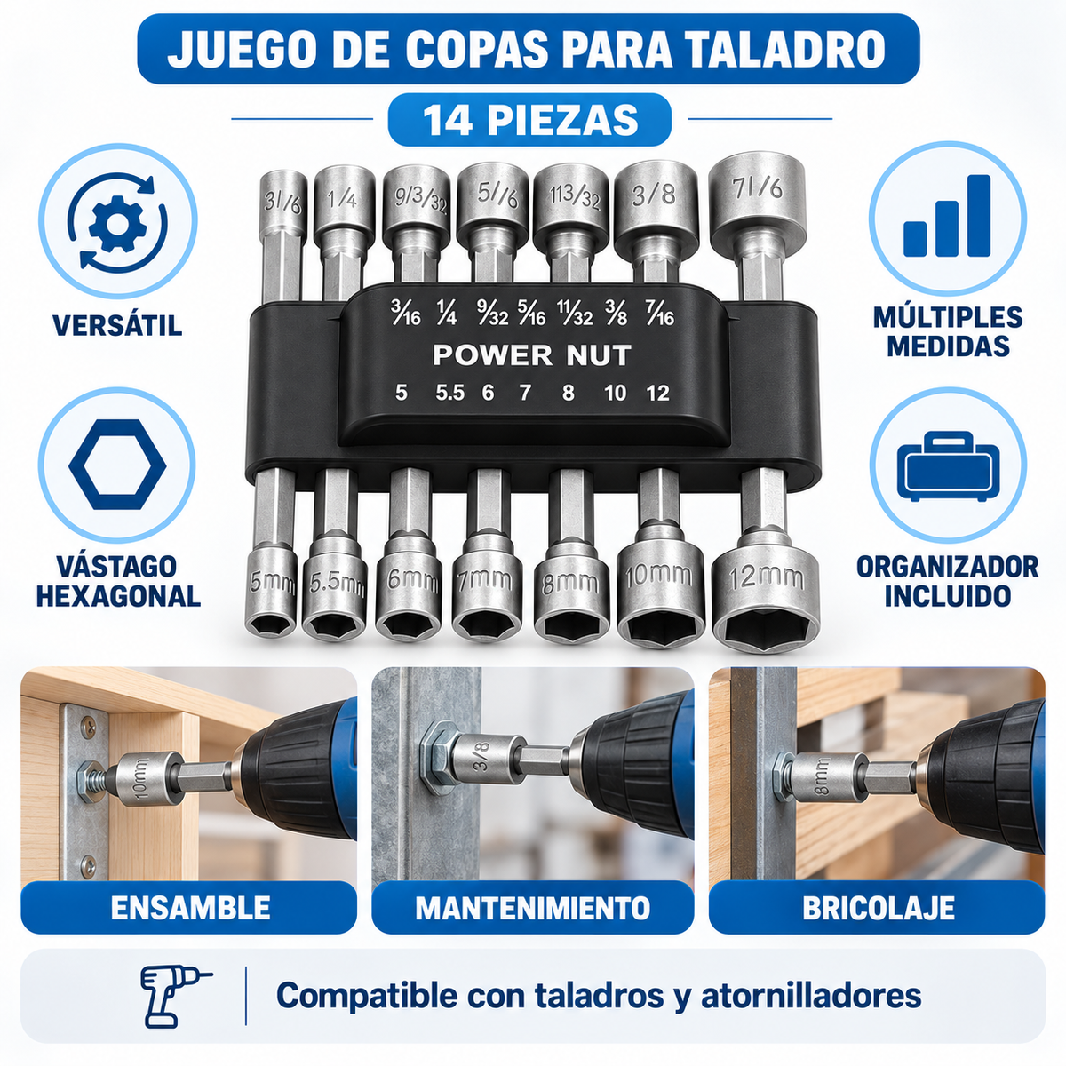 Juego de Copas para Taladro x 14pcs