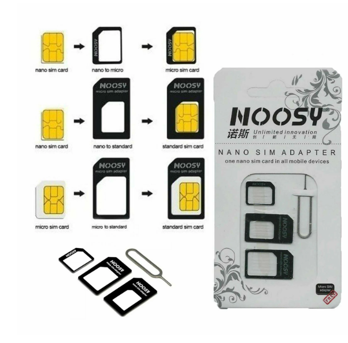 Convertidor De Tarjeta Sim, Nanosim Y Microsim Y Clip Extractor