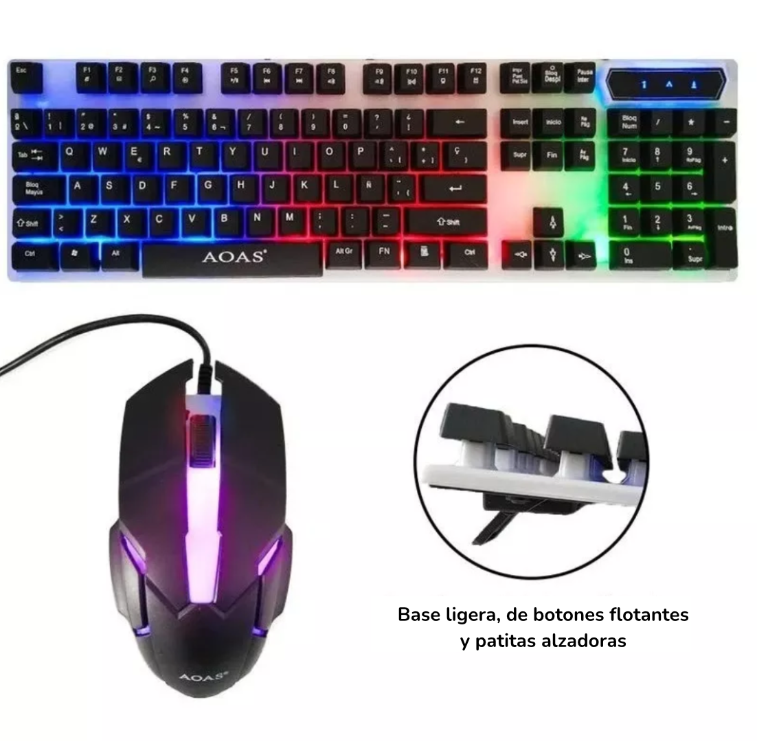 Combo Teclado Y Mouse Gamer Aoas Alambrico M-350