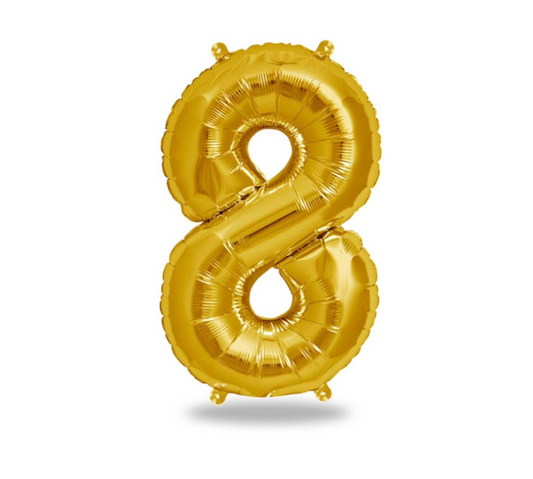 Globo Numero 8 Metalizado Dorado 40 Pulgadas