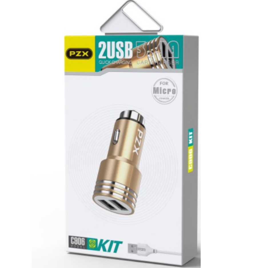 Cargador Para Carro Carga Rapida Tipo Usb + Usb