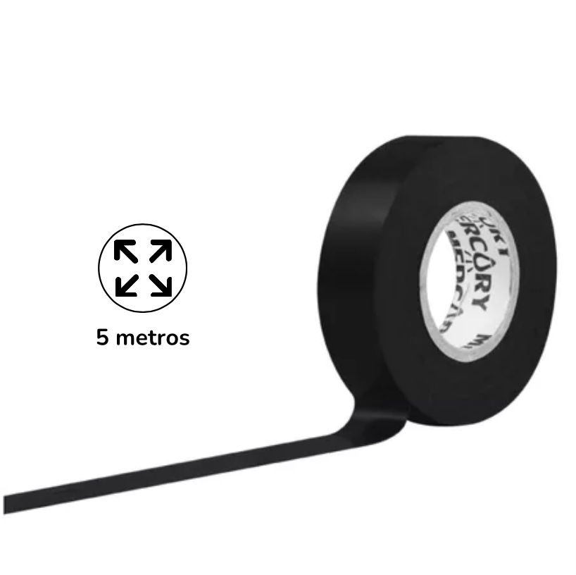Cinta Aislante Eléctrica Negra 5m