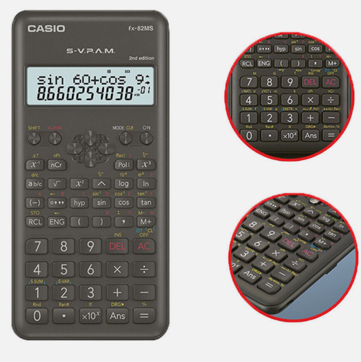 Casio Fx-82 Ms Scientific Calculator 240 Functions Display 2l