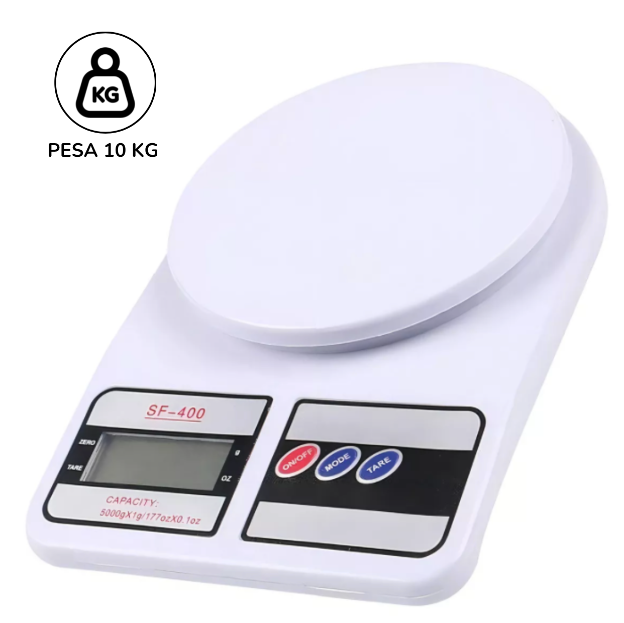Gramera De Cocina Digital Sq Cozinha Sf-400 Pesa Hasta 10kg Blanca