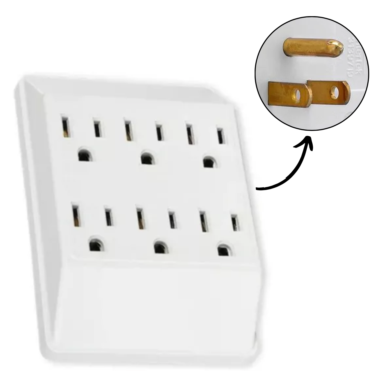 Multitoma Extensión Eléctrica 6 Tomas De Pared