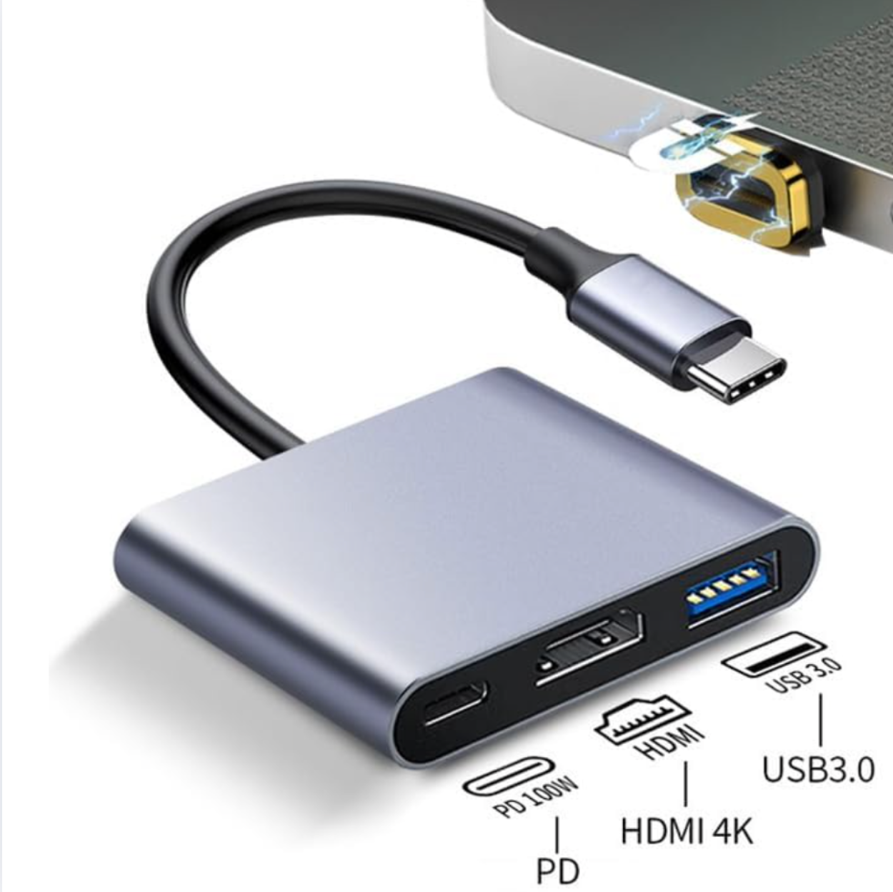 Adaptador Tipo C A Hdmi / Usb / Tipo C