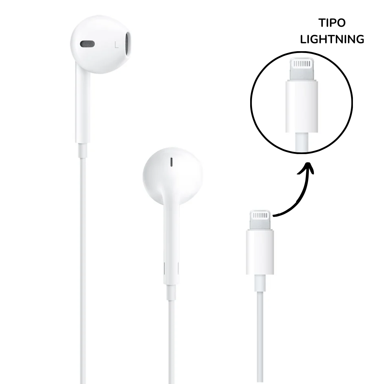 Hands-Free Headphones for iPhone Lightning with Generic Microphone