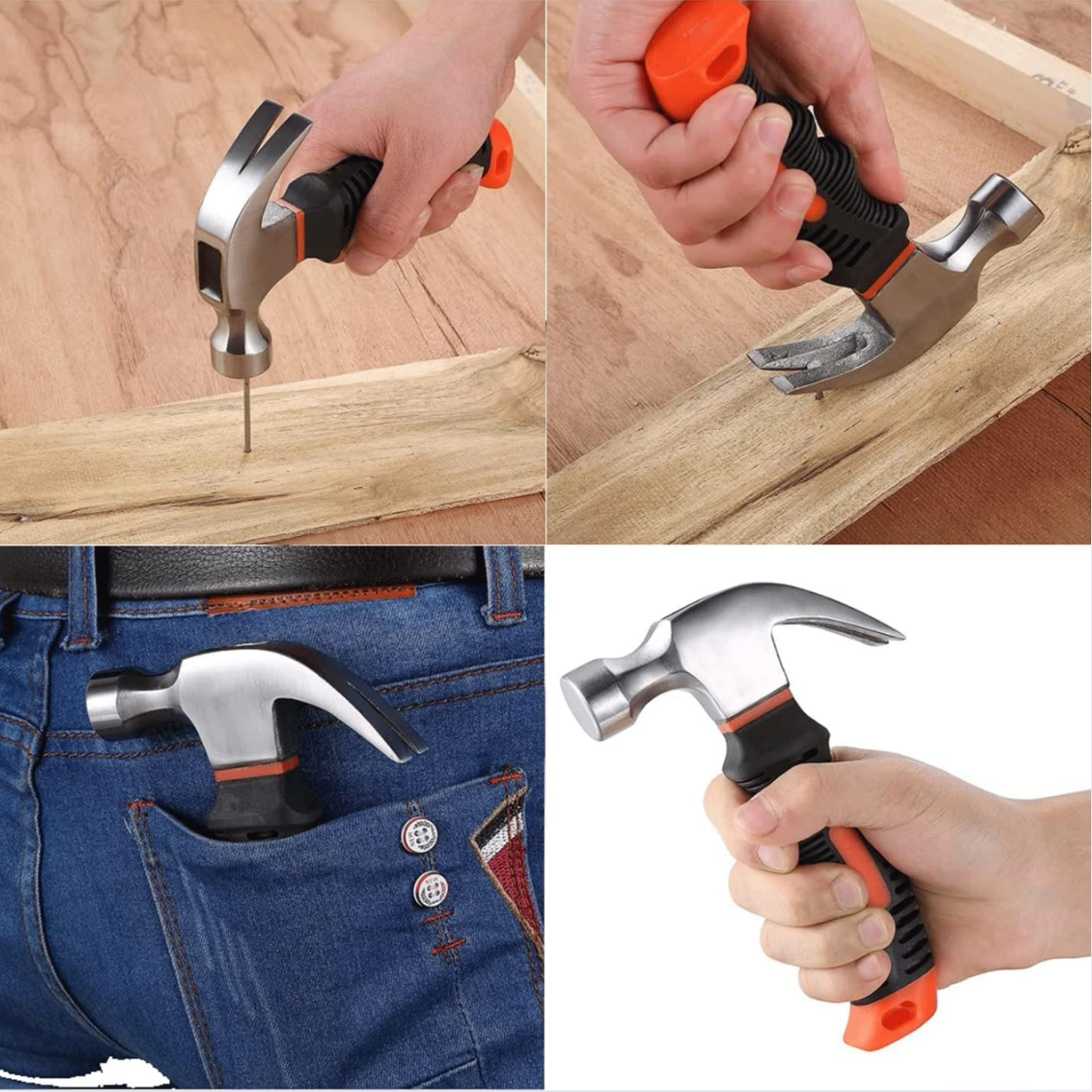 Hammer with rubber handle