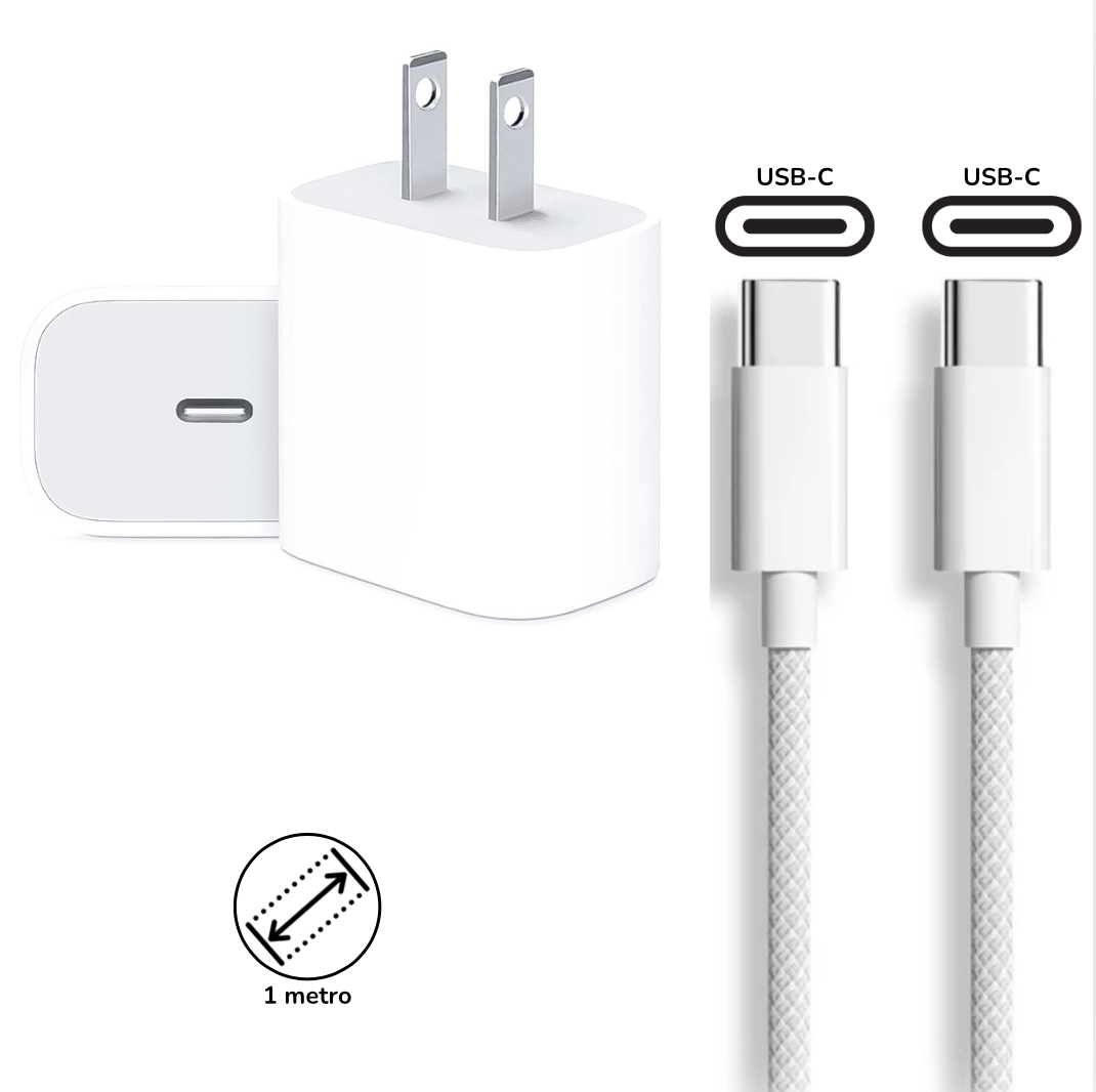 Cargador Completo Iphone Tipo C De 25w Genérico Como Cubo + Cable
