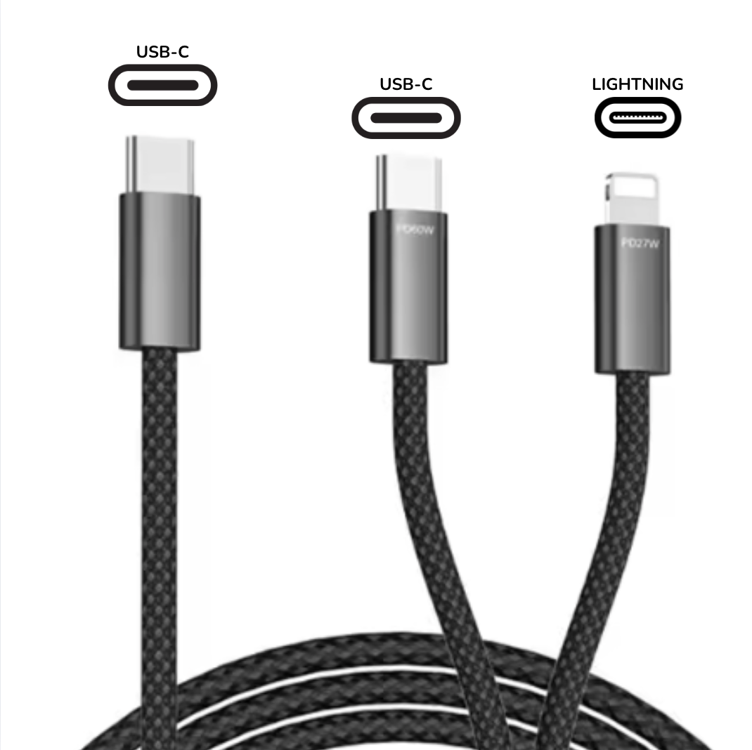 Cable 2 En 1 Cable Tipo C A Tipo C Y Lightning