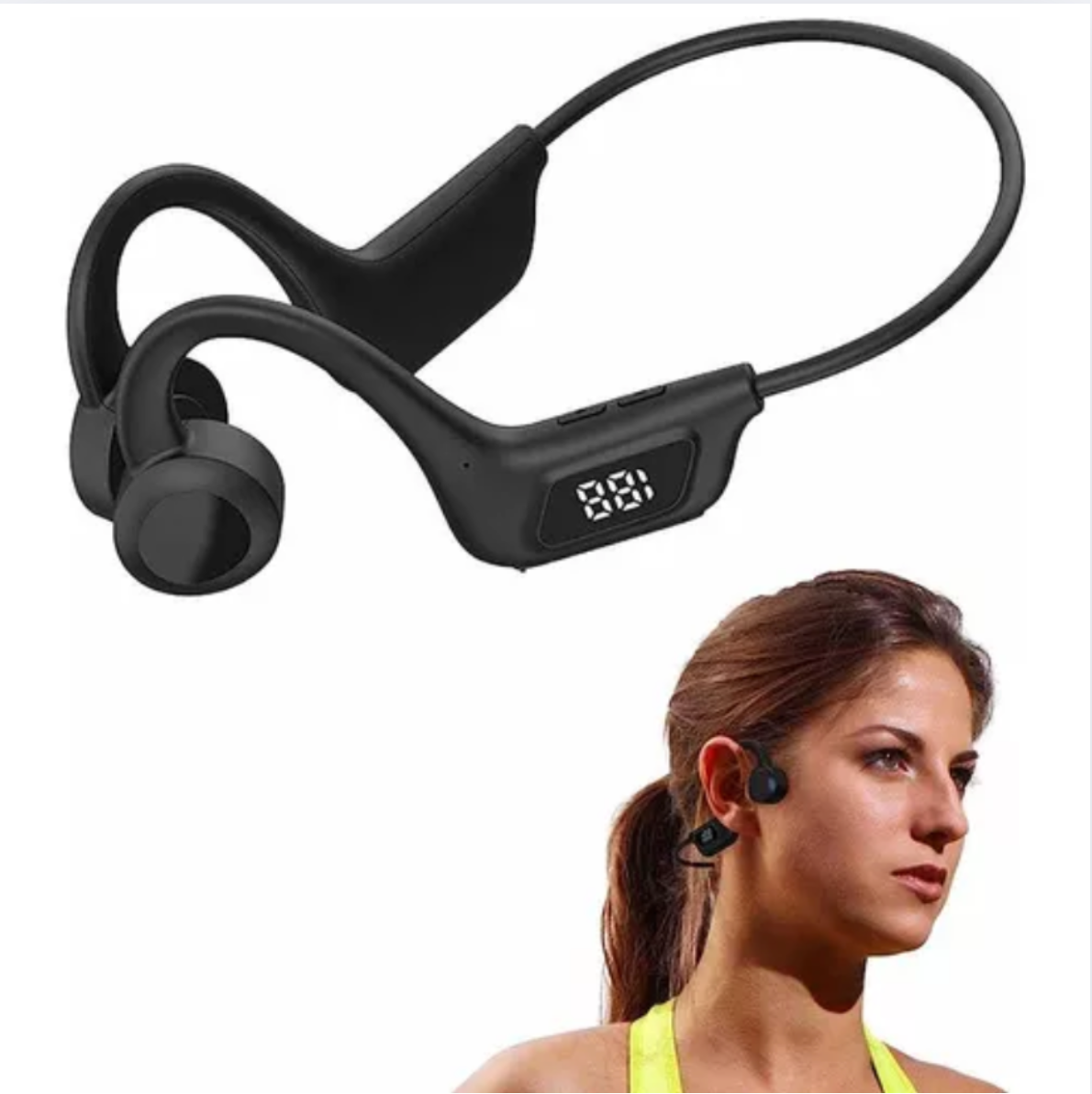 White Wireless Sports Bone Conduction Headphones