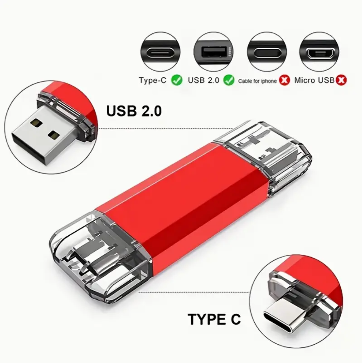 Memoria Usb Y Tipo C 100gb