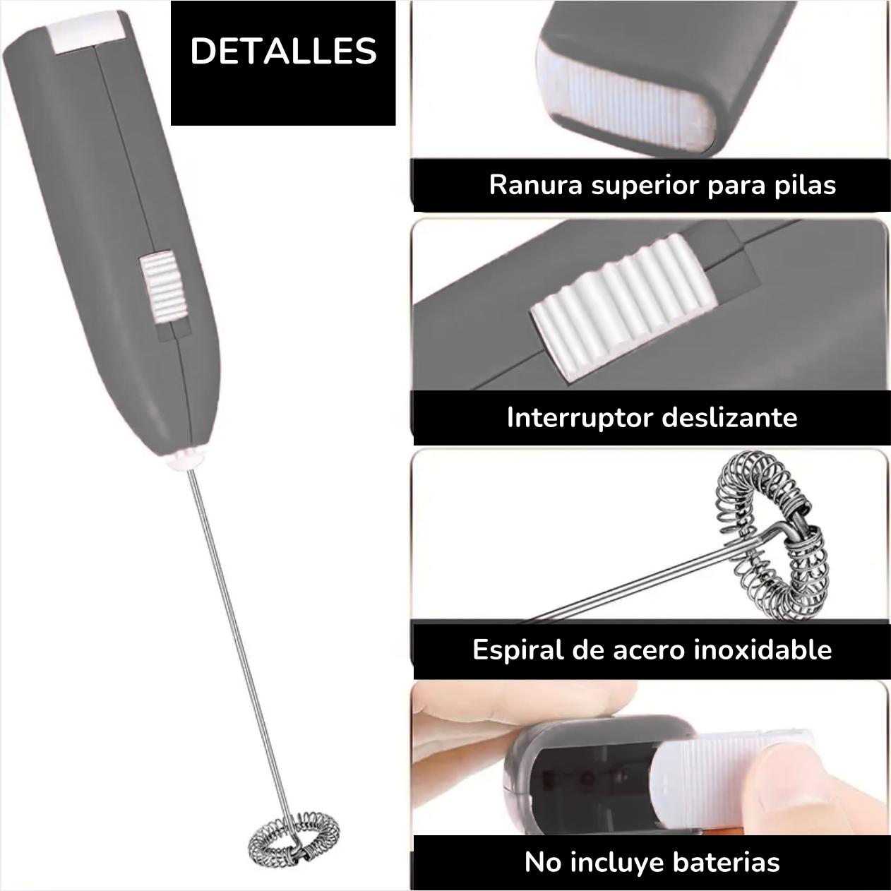 Batidor Eléctrico Portatil Mezclador Espuma
