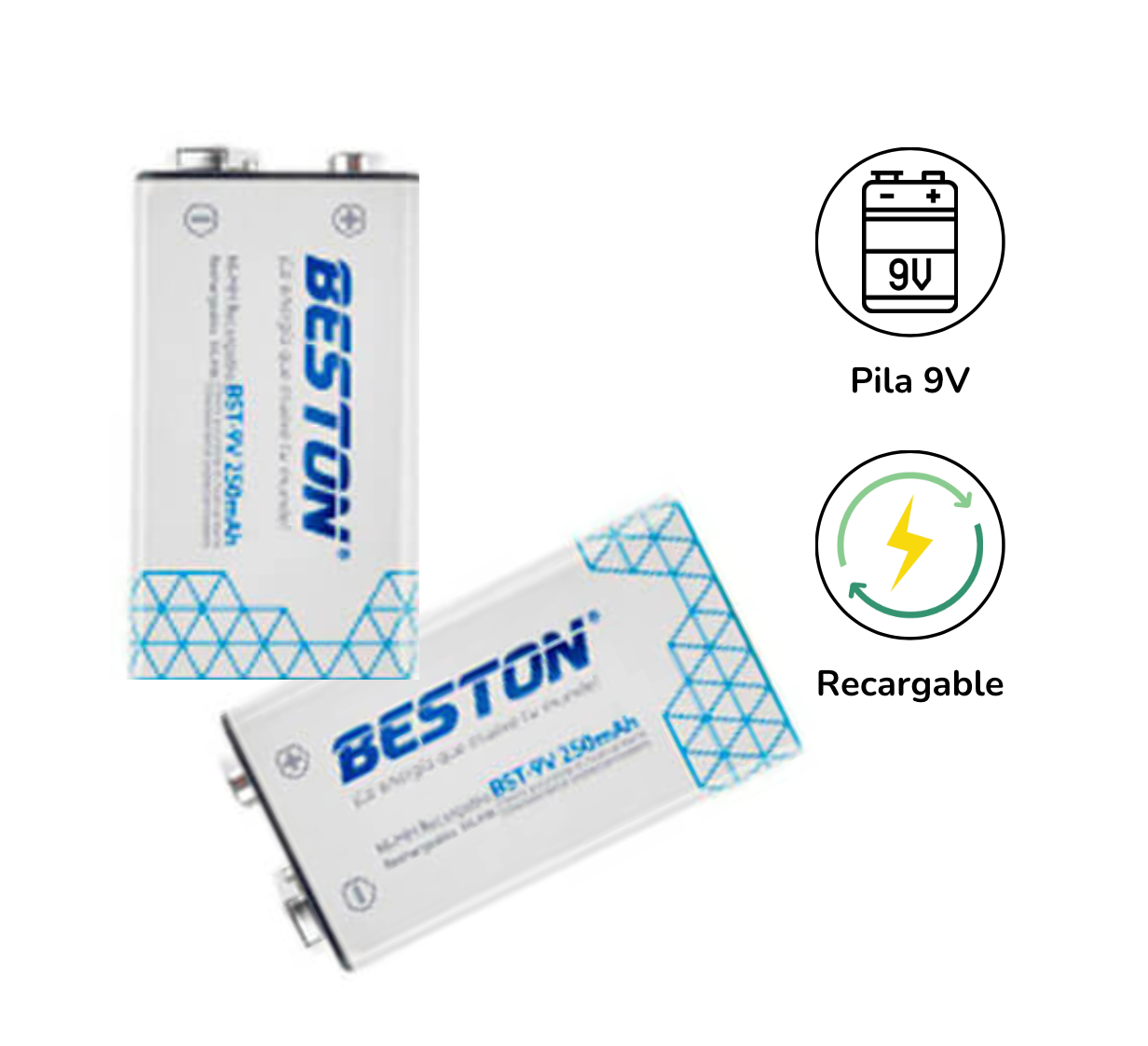 Beston Rechargeable Battery 9v 250mah