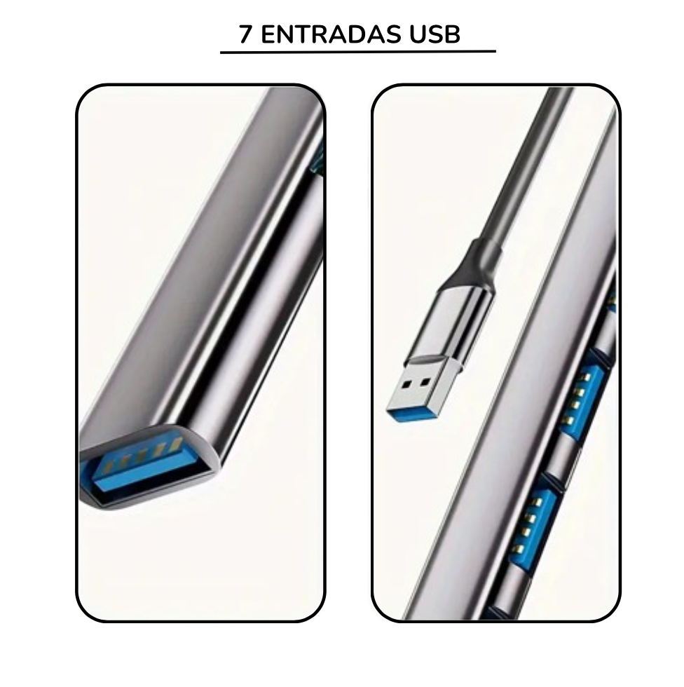 Multipuerto Usb De 7 Puertos Con Conexión Usb