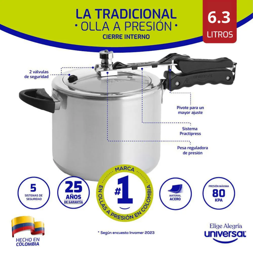 Olla Presión Universal 6.3L