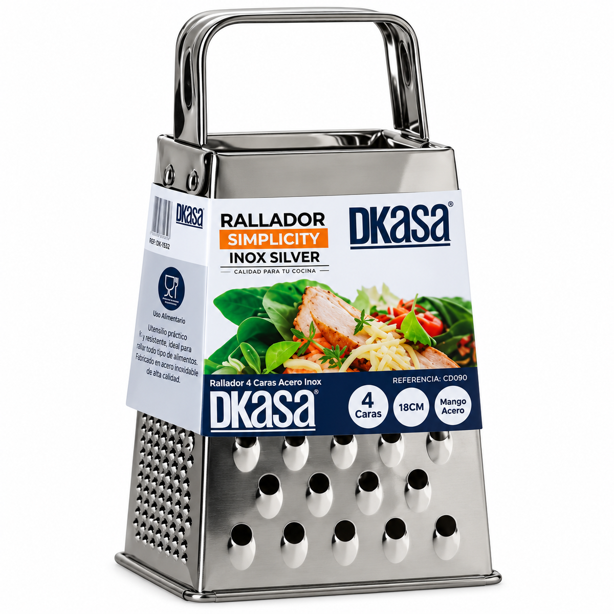 Rallador Acero Inoxidable 4 Caras 18cm