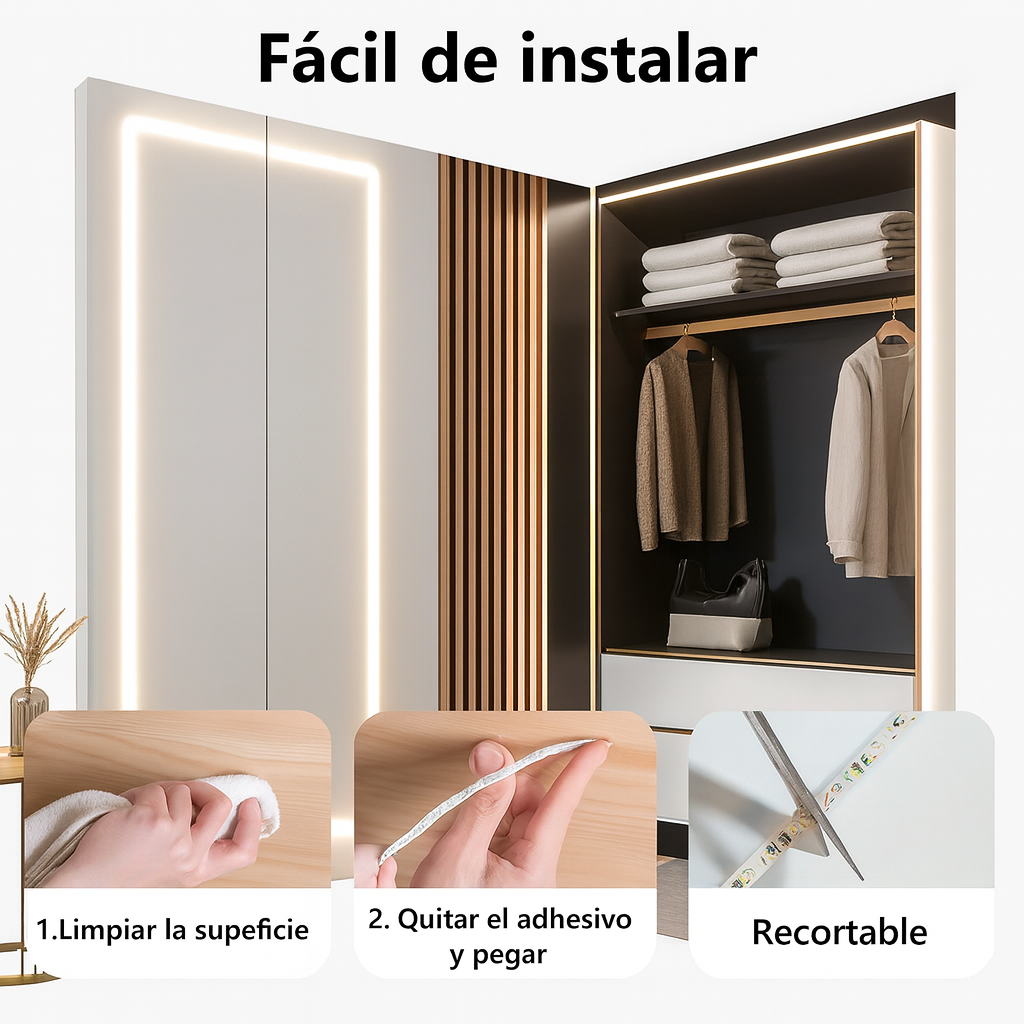 Cinta Led Blanca Cálida 5 Metros Con Usb
