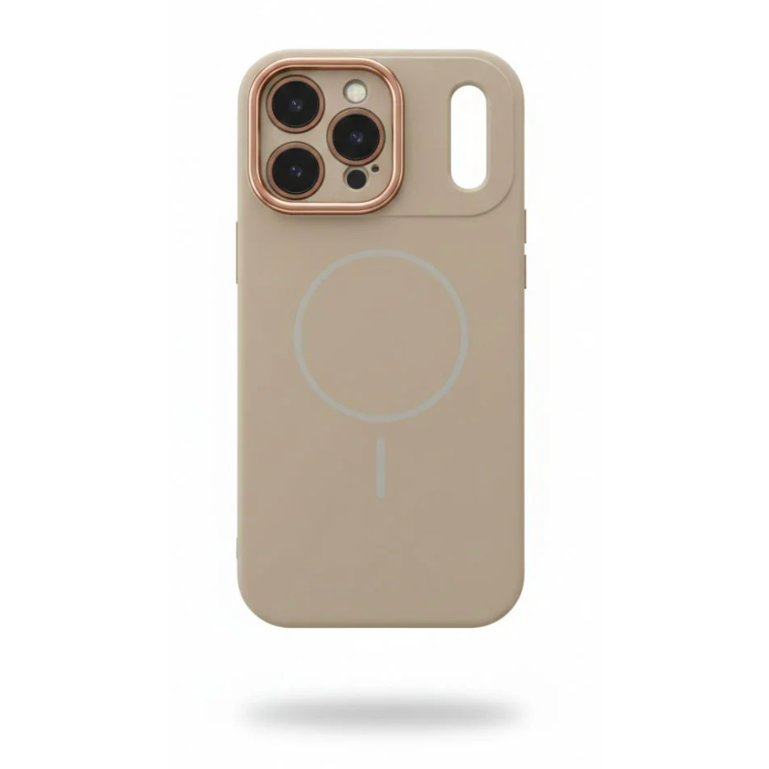 Estuche Iphone 17 Pro Max Premium Magsafe Con Protección De Cámara Beige