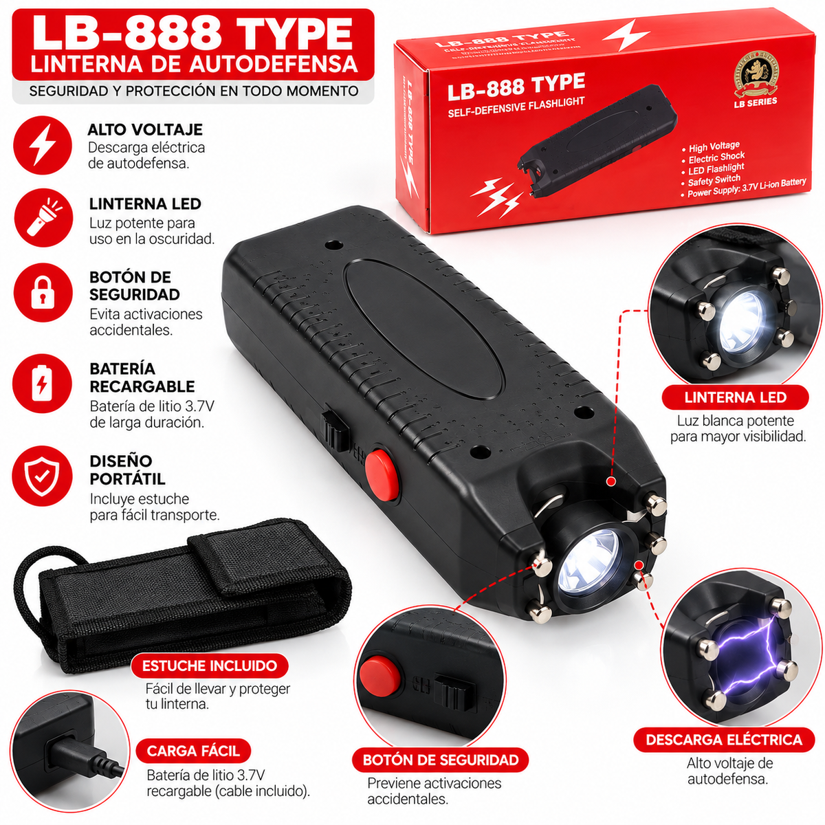 Taser Tabano Defensa Personal Recargable