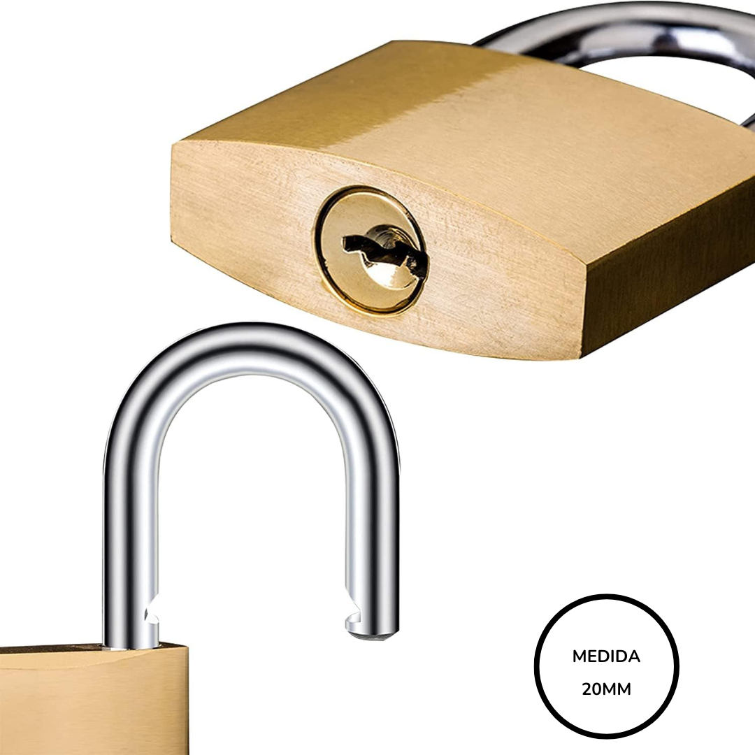 Candado De Seguridad 3 Llaves 20mm