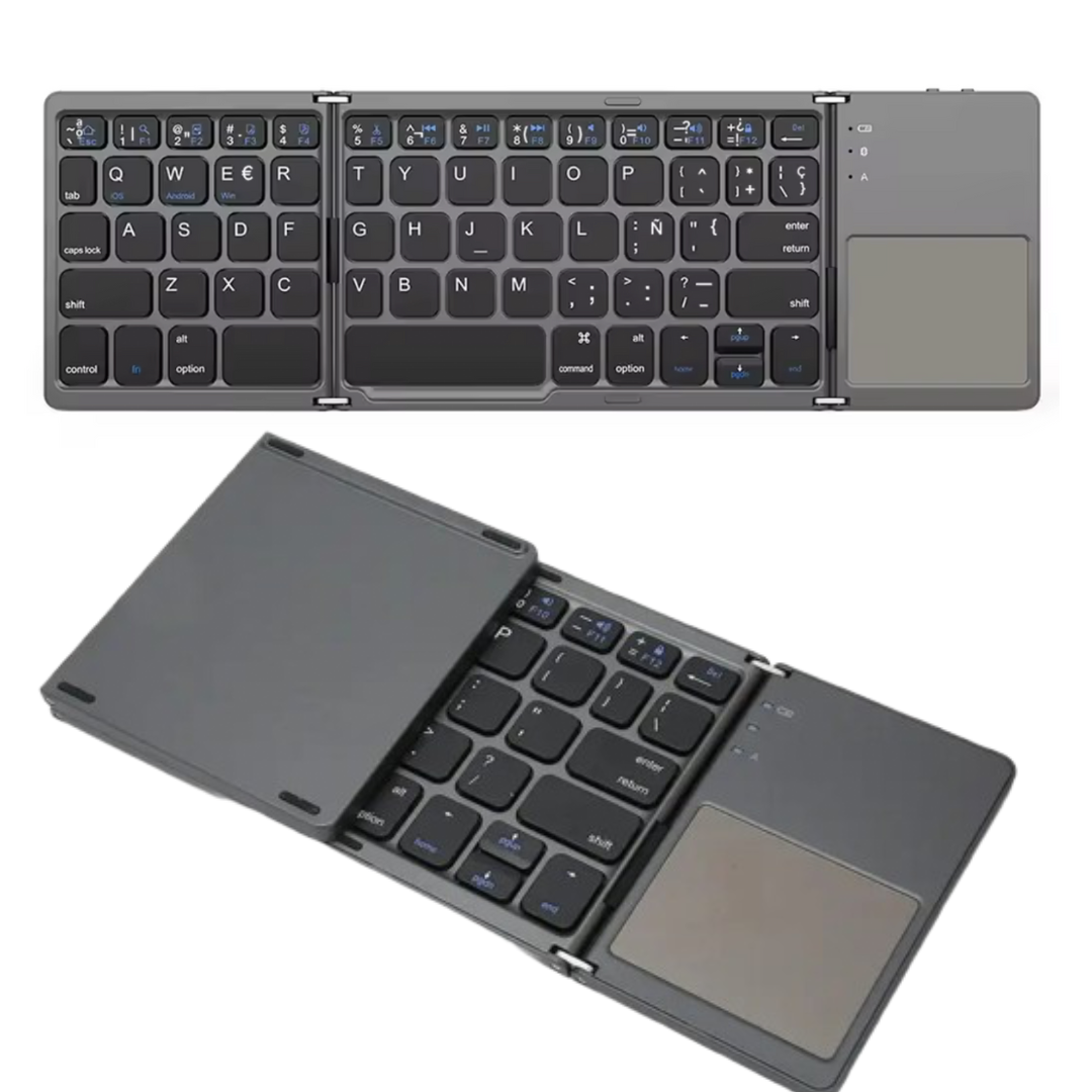 Teclado Plegable Bluetooth Inalámbrico Con Mouse Incorporado