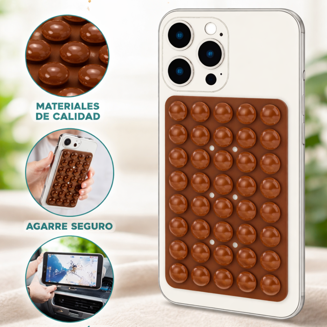 Soporte Celular Chupitos De Succión Silicona Cafe
