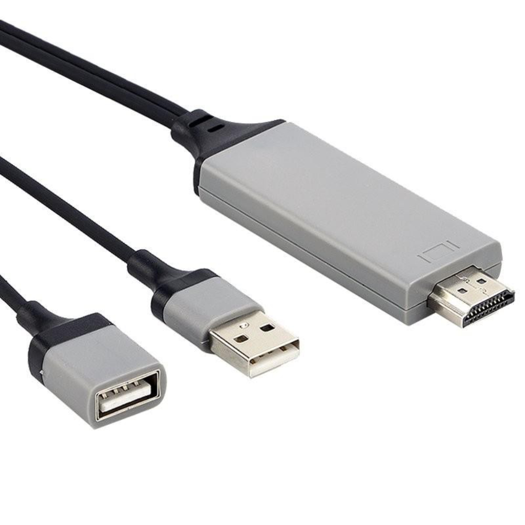 Cable HDMI con USB Macho y Hembra
