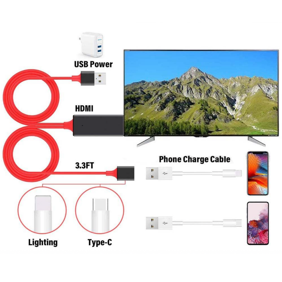 HDMI Cable with USB Male and Female