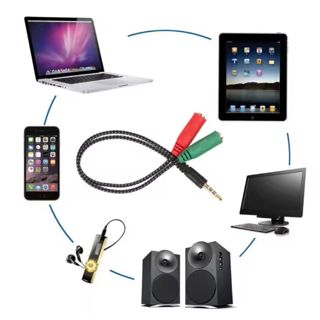 2 to 1 3.5mm Microphone Audio Converter