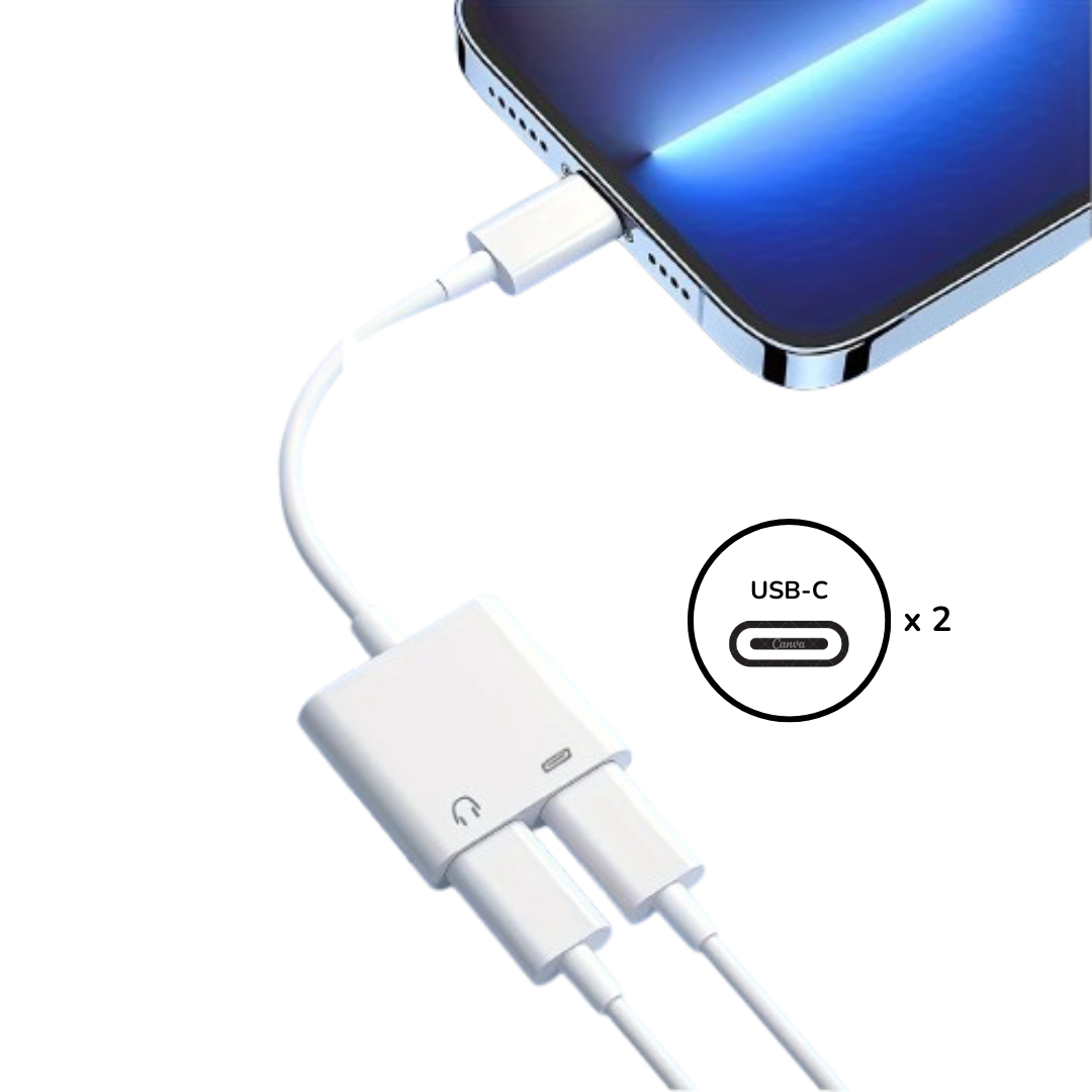 Adaptador Convertidor Tipo C a Doble C
