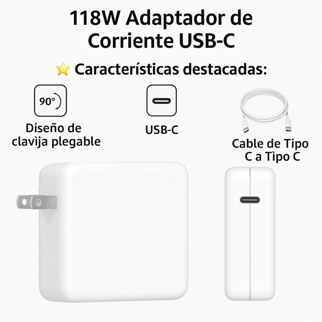 Cargador Tipo C Para Macbook Con Cable De 2 M Generico