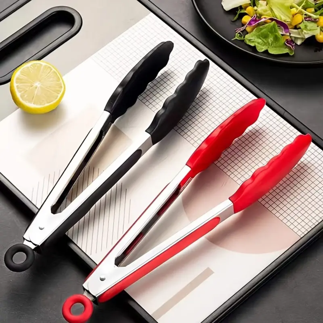 Stainless Steel and Silicone Kitchen Tongs